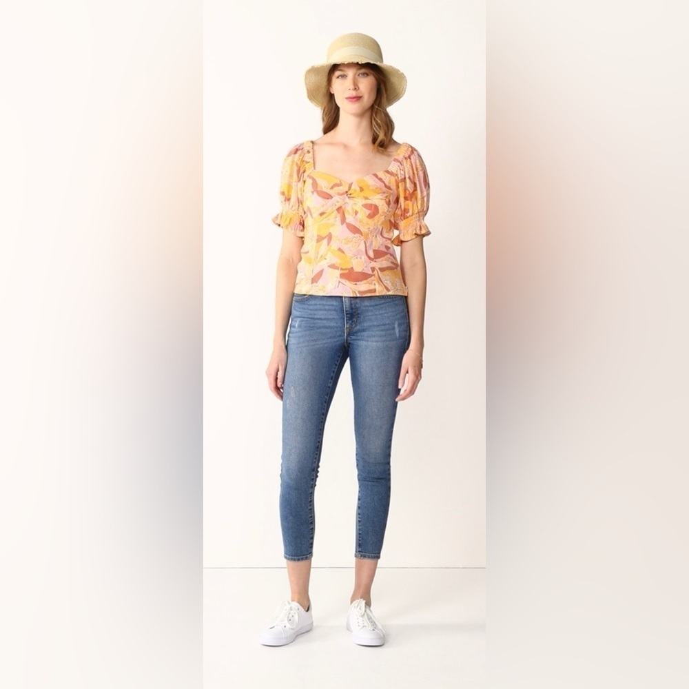 Nine West Floral Puff Sleeve Top l SIZE XS - Picture 2 of 12